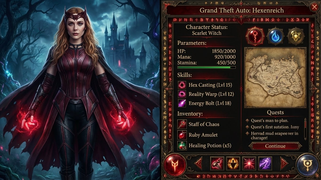 Epic RPG Character Dossier: Next-Gen Status Screen